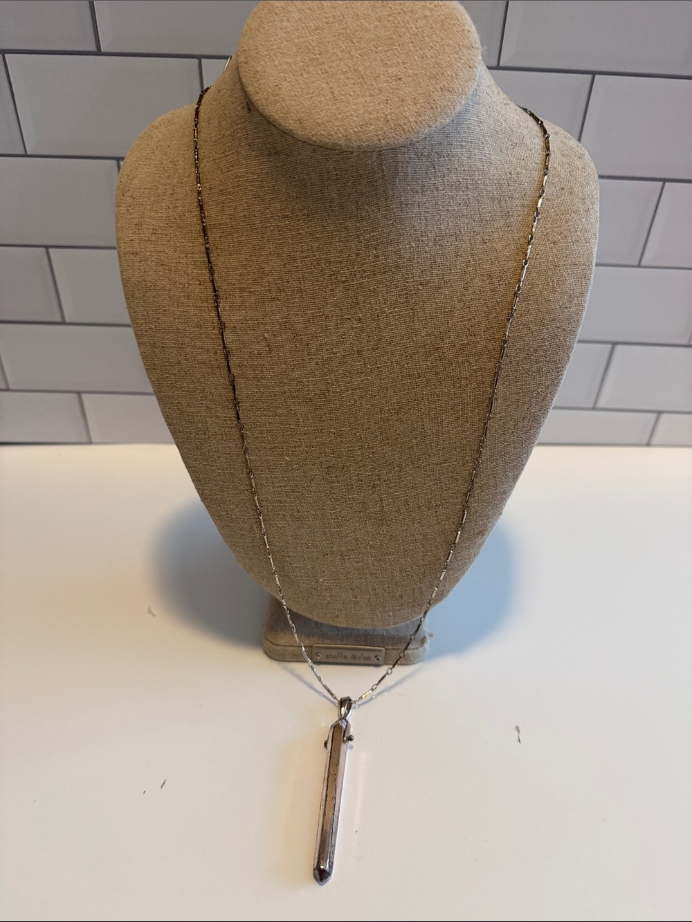 Stella & Dot Silver Polished Rebel Pendant Necklace